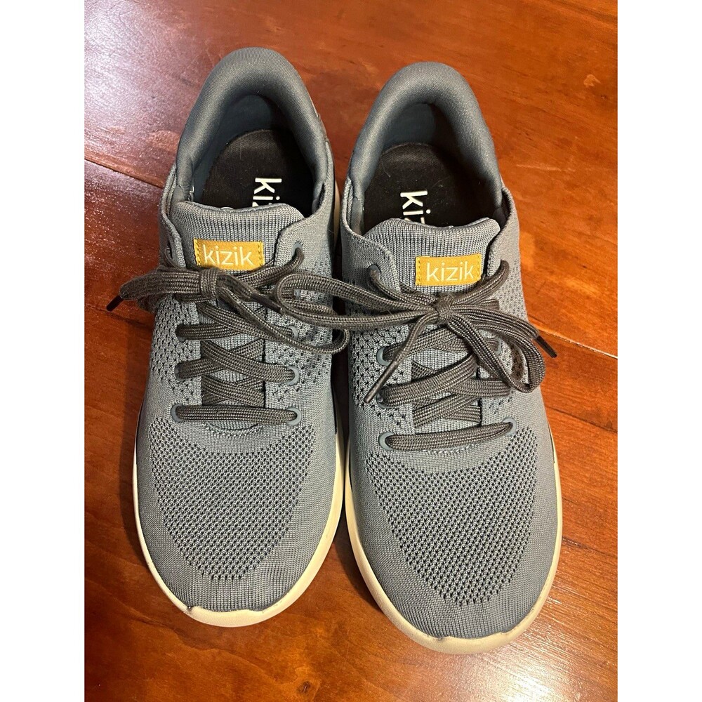 Kizik Lima Men’s Gray Knit Lace-Up Low Top Athletic Sneakers Rubber Outsole